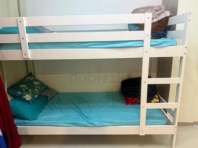 White Wooden Bunk Bed - Sturdy Twin Over Twin