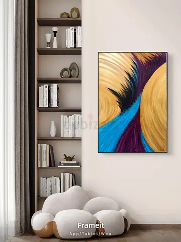 Original Abstract Acrylic Painting on Canvas — Framed, Ready to Hang