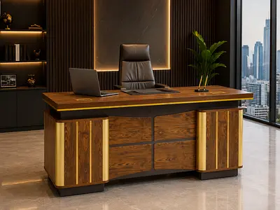 Heavy Duty Office Table 140 CM – Wooden Office Desk UAE