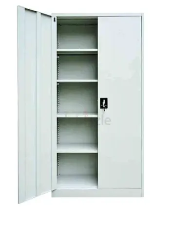 Metal Storage Cabinet with Adjustable Shelves and Lock - Tall Cupboard