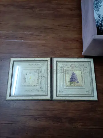 Pair of Vintage Floral Framed Wall Art (Set of 2)