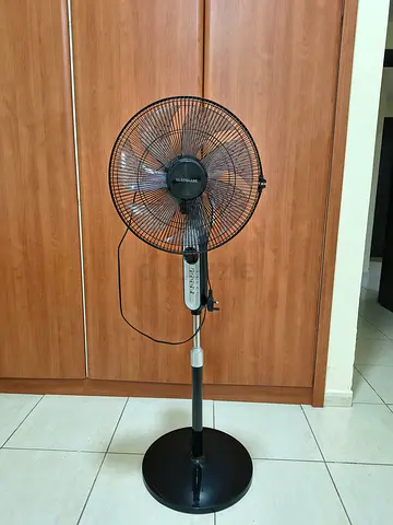 Stand fan with remote