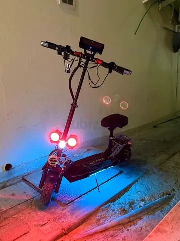 Electric Scooter with Seat, Dual Headlights and LED Underglow