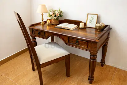 Marina Home Solid Wood Study Desk With Chair