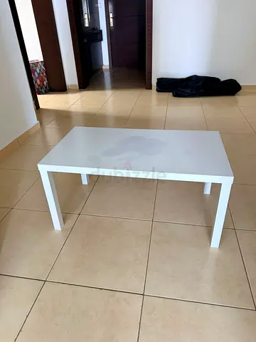 Simple White Coffee Table - Modern, Compact