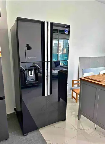 Free delivery Hitachi Black glass model 4 door Refrigerator with water dispenser- Good Condition