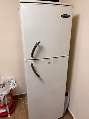 White double-door refrigerator - used, good working condition