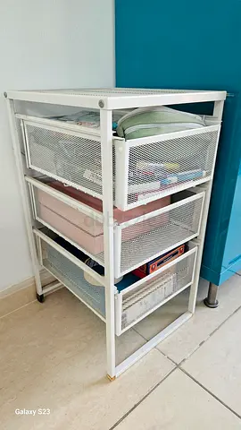 IKEA 3-drawer narrow bedside/utility cabinet (white) - good condition