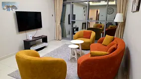 For rent in Ajman: furnished one-bedroom apartment with a living room in Gulfa Tower, one of the mos