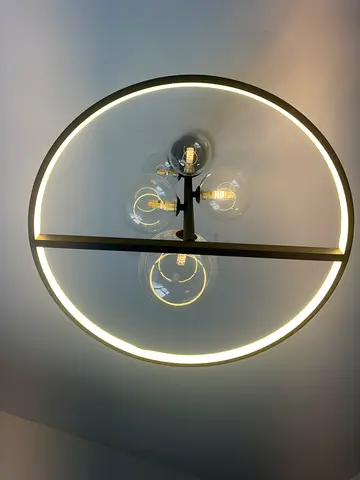 Luxxe Home, Modern Circular LED Ceiling Light with Glass Bulb Accents
