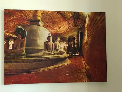 Large Buddha Temple Canvas Wall Art - 100x70 cm (approx) - Ready to Hang