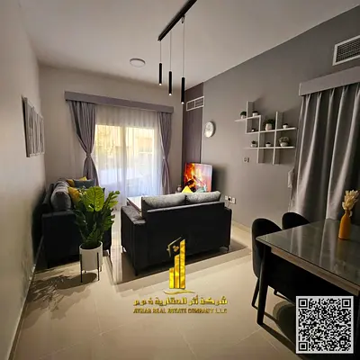 أفخم و أرقى شقة غرفة و صالة مفروشة بالكامل للإيجار الشهري في عجمان - الجرف 2 ✔️ شامل الفواتير و الإنترنت ⚡📶 فرش فاخر