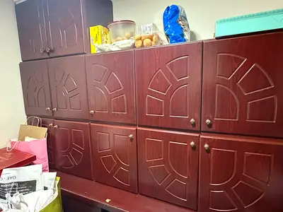Large Modular Wooden Storage Cabinets - Set of 8 (Good Condition)