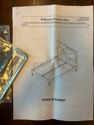 West Elm Roar and Rabbit Mango Wood King-size Bed with Simmons mattress.