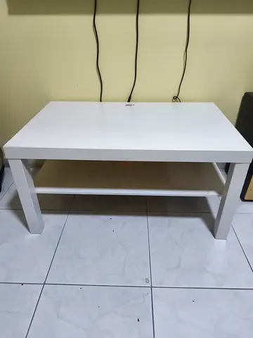 Simple White Coffee Table - Sturdy Rectangular Design