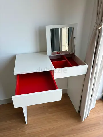 White Dressing Table with Mirror and Drawers from IKEA
