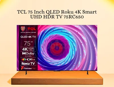TCL 75 Inch TV | QLED Roku 4K Smart UHD HDR TV | 75RC650 | Free Delivery | Warranty