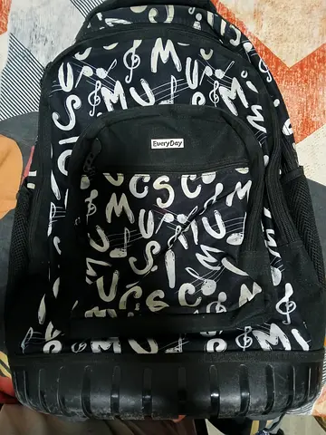 Black musical notes trolly bag for school - Good condition. All zip working. Best bag for kids