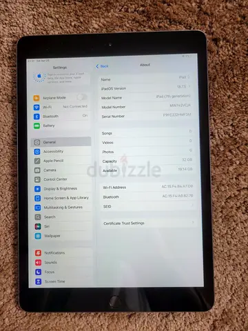 Apple iPad 7th Generation 32GB | Good Condition | Delivery Available UAE