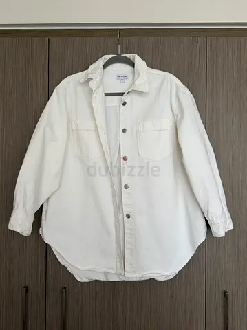 White Oversized Denim Shirt (size S)