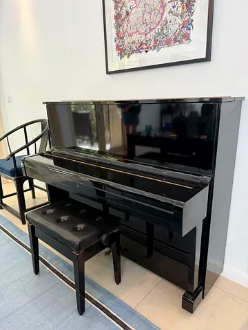 Acoustic Piano in Gloss Black with Bench - Excellent Condition