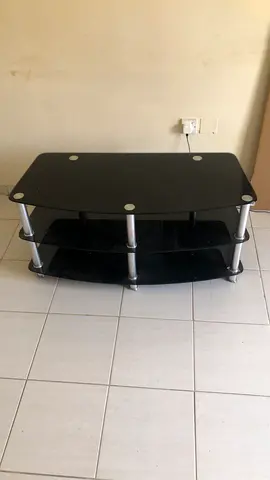 Black Glass TV Stand / Media Unit - 3 Tier