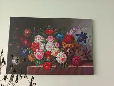 Floral Still Life Painting - Vintage Style Canvas