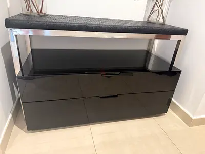 Black Glossy Drawer TV Unit