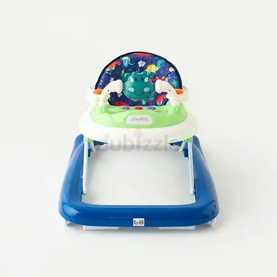 Baby Walker with Activity Tray and Padded Seat - Blue/Green