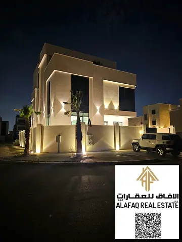 Luxury villa for sale in Al Zahya Ajman corner plot 7 master bedrooms Fuji elevator personal finishing rooftop with outdoor seating area