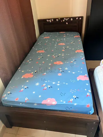 Single Wooden Bed Frame with Mattress - Good Condition