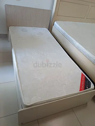 Single Wooden Cot with Mattress