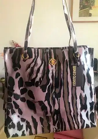 Large zebra-print tote bag — Roberto Cavalli