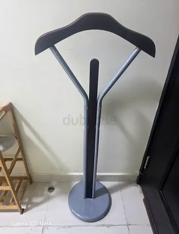 Gray Wooden Clothes Valet / Coat Stand - Good Condition