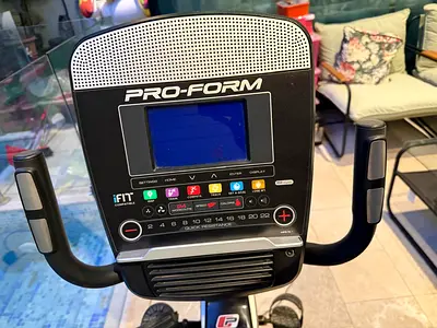 Pro-Form Upright Exercise Bike with Console used rarely. Condition as new.