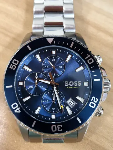 Hugo Boss Stainless Steel Chronograph Mens Watch - Blue Dial