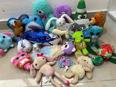 Bundle of 22 assorted plush toys — soft toys collection, good condition