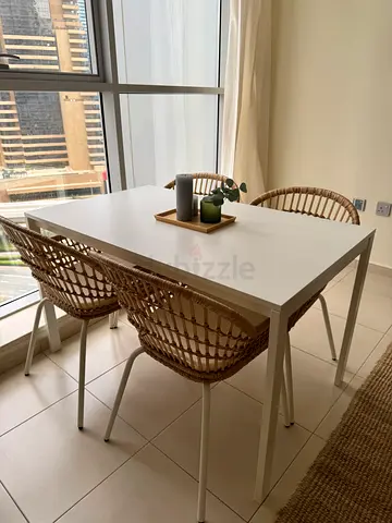 IKEA White Dining Table with 4 Chairs – Excellent Condition