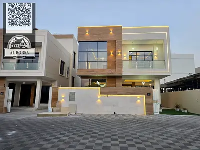🏠فيلا فاخرة للإيجار في الزاهية – عجمان _ 6 عرف ماستر ومجلس وصاله و غرفه خادمه _ تكيف مركزي _ اول ساكن