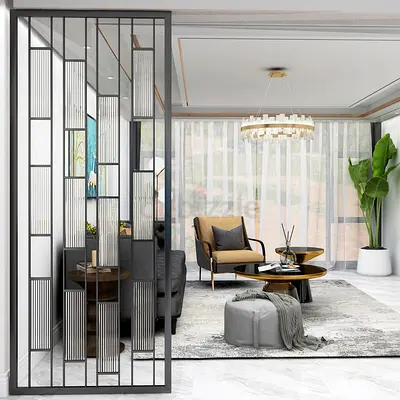 Custom-made metal openwork minimalist luxury decorative entryway/office/living room partition