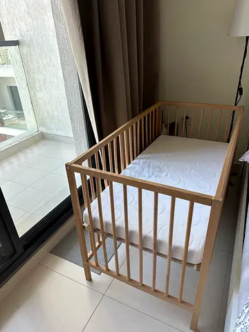 IKEA SNIGLAR Wooden Baby Crib with Mattress - 60 x 120 cm