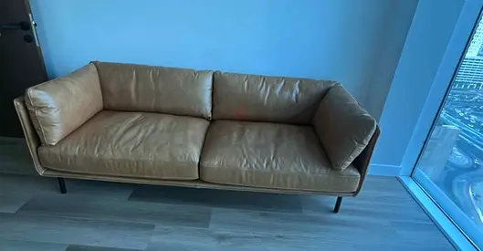 Cratebarrel Wells Premium quality Leather Sofa