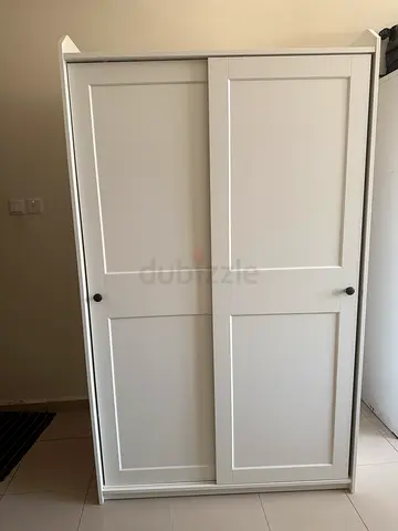 IKEA HAUGA Wardrobe Sliding Doors White 118x55x199cm — Like New