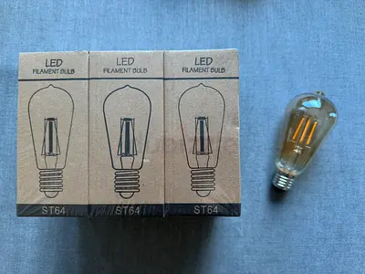 Set of 6 New LED Filament E27 Bulbs - 4W 2700K 220V - NO OFFERS