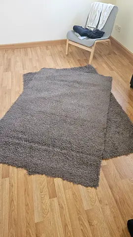 2 Soft shaggy gray rugs