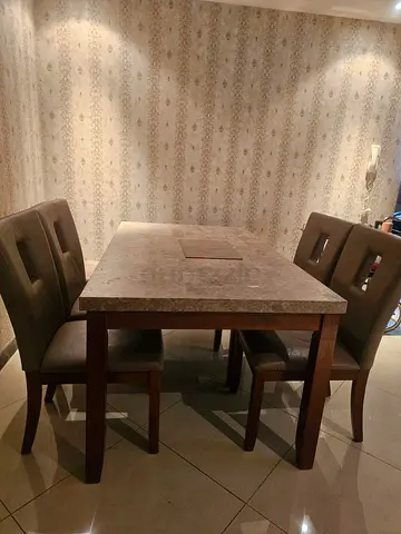 Dining table with stool.