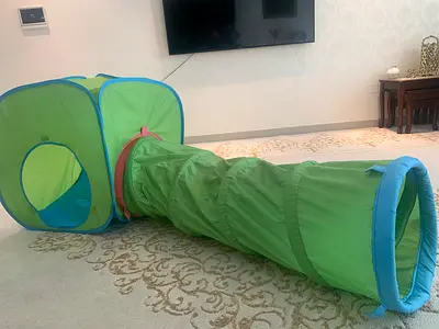 Foldable Play Tunnel and Cube Set - Green