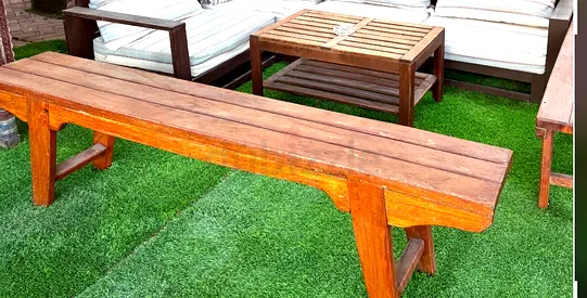 Solid Wooden Outdoor Bench - Rustic Garden Seating