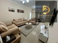 Two bedrooms, a living room, a maid's room, three bathrooms, and two balconies for monthly rent 