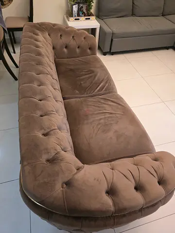 Tufted Velvet Chaise Lounge Sofa - Single Seater